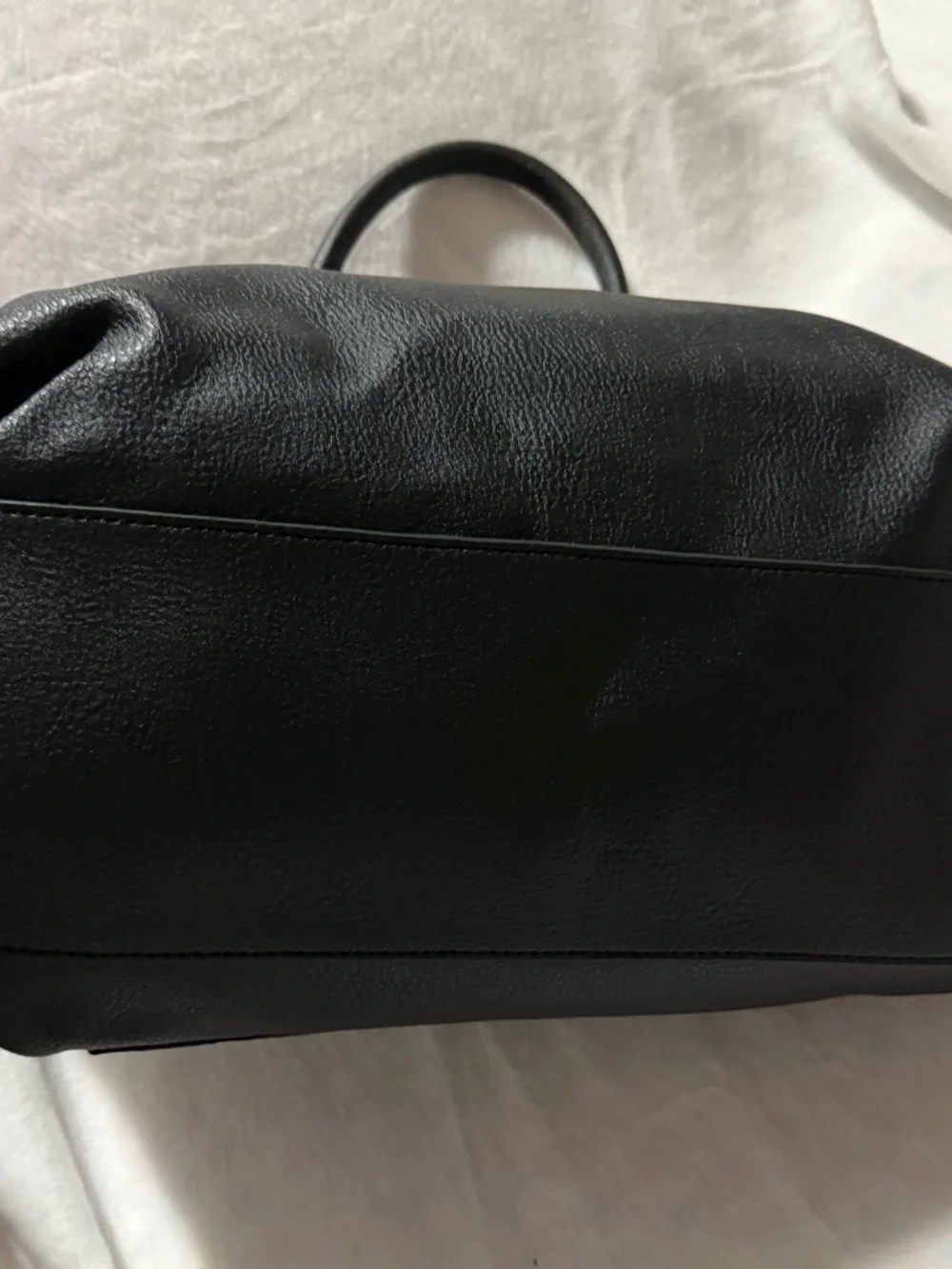Steve Madden Black Structured Satchel Tote w/ Scarf Accent